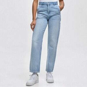 Carhartt WIP Pierce Carpenter Jeans Light Blue Wash RW Boyfriend Denim Size 28